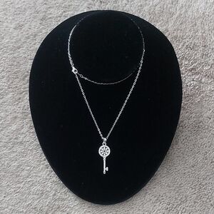 Silver-tone key necklace